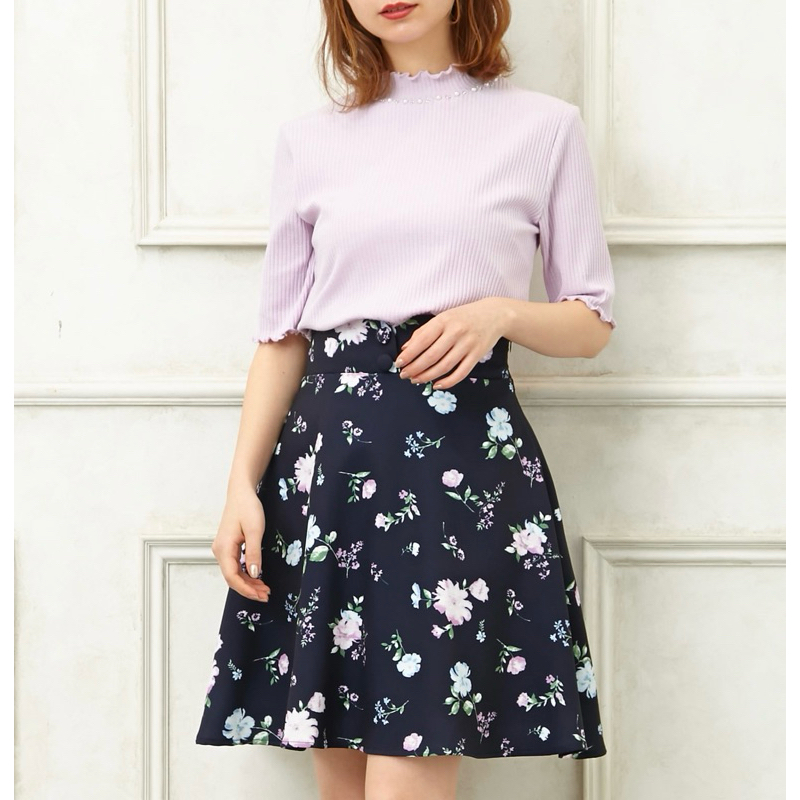 [พร้อมส่ง] INGNI กระโปรงสั้นเอวสูง ทรงบานลายดอกไม้ มือ 1 แบรนด์ญี่ปุ่นแท้💯%ป้ายครบ