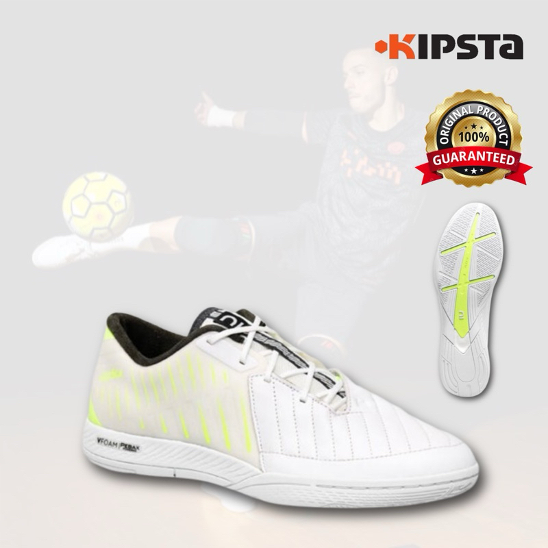 รองเท้าฟุตซอล “มีไซส์ 39-46” รุ่น Ginka Pro (สีขาว/เหลือง) KIPSTA