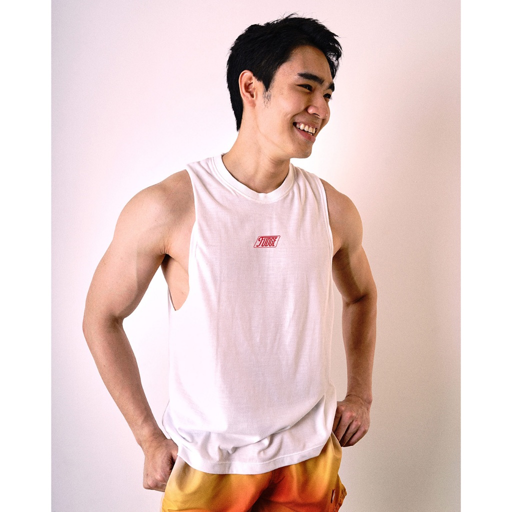 Fudge – Breeze T – เสื้อแขนกุดซัมเมอร์ทรงเว้าผ้าบาง – สีขาว