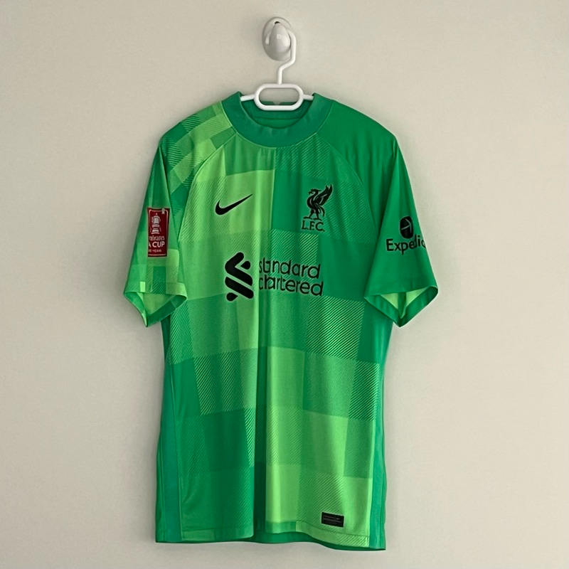 [Used] Nike x Liverpool Mens Away Goalkeeper Stadium 21/22 (Full FA & EFL Cup # 1 Becker)