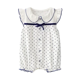 Babyculture พร้อมส่ง （ซื้อ2ตัวโปรลดคุ้มมาก)มีลายใหม่เสื้อผ้ารอมเปอร์เด็กผู้หญิงสีชมพู ผ้าคอตตอน บอดี้สูทเด็ก