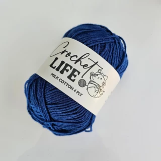 ไหมพรมอะคริลิคคอตตอนนม 4ply Milk cotton yarn หลายสีให้เลือก เนื้อนิ่ม ถักง่าย ถักโครเชต์ พร้อมจัดส่ง