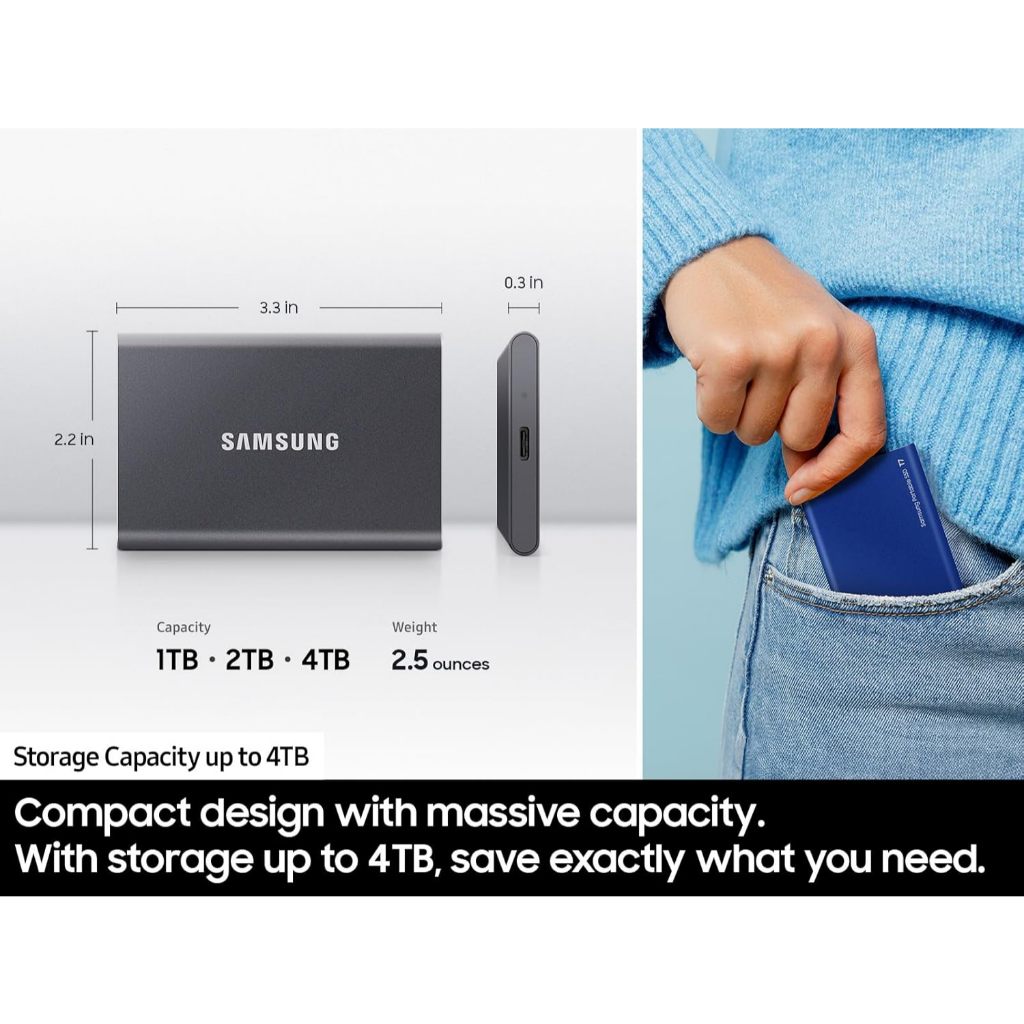 Samsung 1TB T7 Portable SSD (Gray)