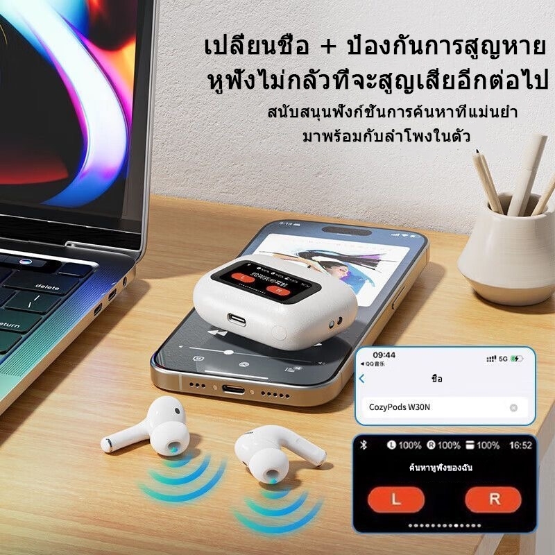 🔥 หูฟังบลูทูธ a9 pro หูฟัง ตัดเสียงรบกวน หน้าจอLCD หูฟังbluetooth5.4 ระบบสัมผัส​ หูฟังไร้สาย 1บาท หูฟังครอบหู หูฟัง type
