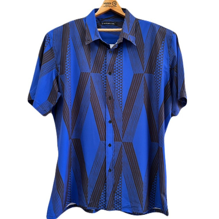 เสื้อเชิ้ต อก54/ห21/ย33 Slim Fit แบรนด์ Manaola Mahalo 92%Polyester+8%Spandex มือสองสภาพดี (Z64)