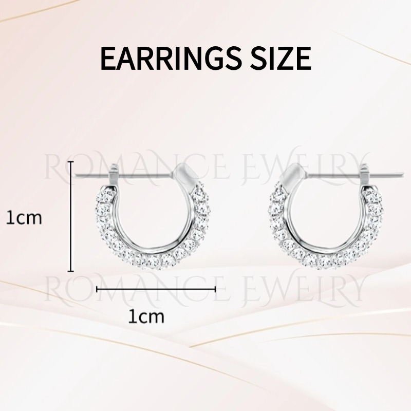 【🚚COD จัดส่งทันที จัดส่งฟรี】แท้💯 Swarovsk Stone Earring คริสตัลต่างหูห่วง เครื่องประดับแฟชั่นสตรี