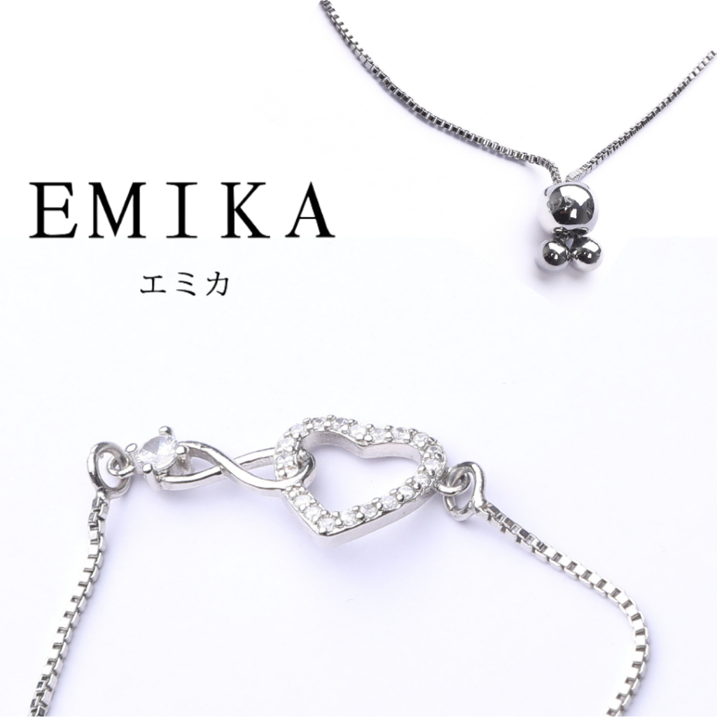 Emika สร้อยข้อมือจี้หัวใจ สร้อยข้อมือแพลทินัม สร้อยข้อมือเงิน แฟชั่น จี้พลอย กําไลข้อมือ