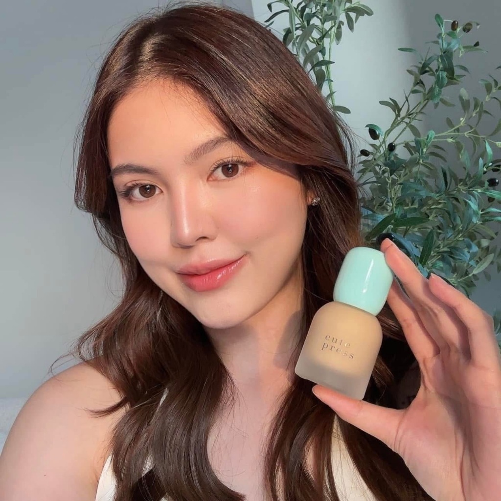 --ไฮบริด-- CUTE PRESS HYBRID BRIGHTENING FOUNDATION SPF 50 PA++++ รองพื้นเซรั่ม คิวเพลส เนื้อเบา ให้ลุคงานผิว --ขวด--✿