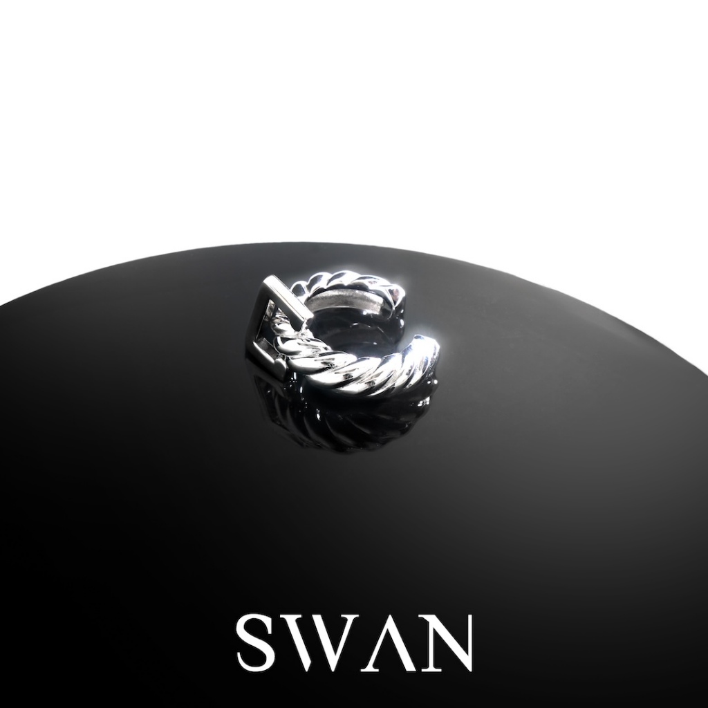 [ส่งด่วนฟรี]SWAN - Wire Ear Cuff ต่างหูเอียคัพเงินแท้ เพิ่มความเก๋ให้หู ดูดีมีสไตล์สุดชิค