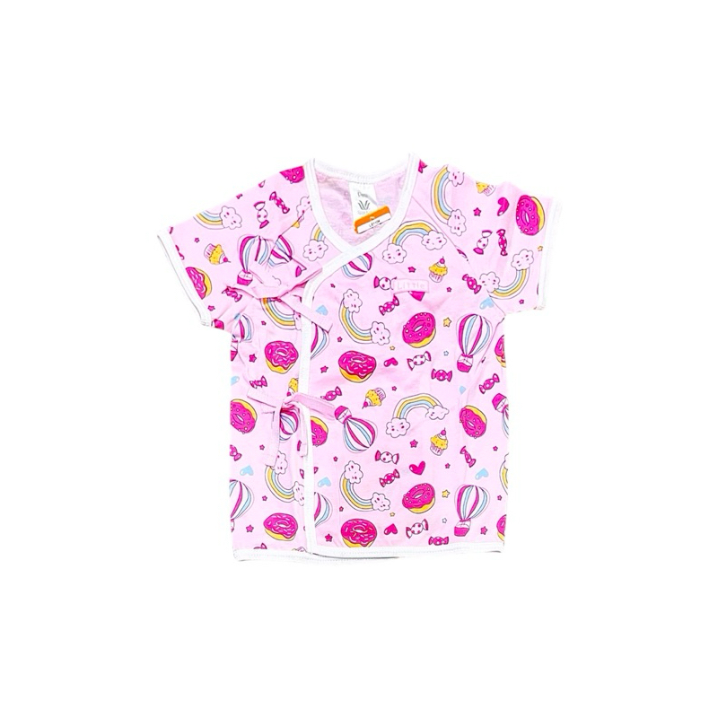 Little Wacoal New Collection เสื้อเดี่ยว แขนสั้นผูกหน้า เด็กอ่อน ลายใหม่ชนช็อป สำหรับเด็กแรกเกิด-6เดือน