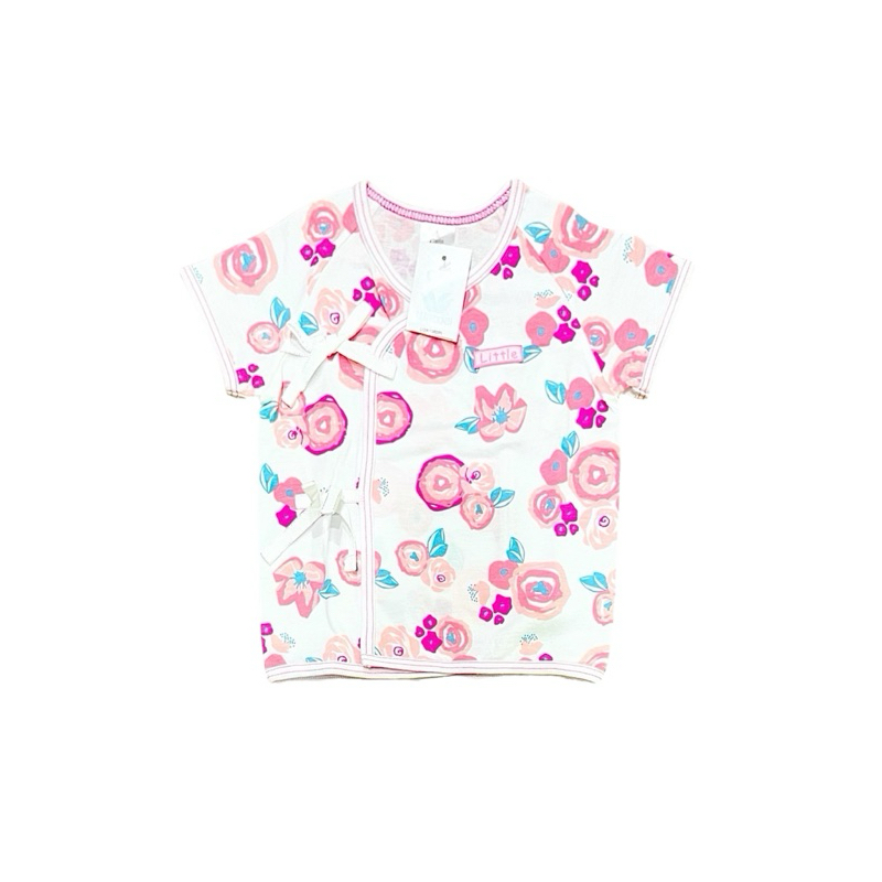 Little Wacoal New Collection เสื้อเดี่ยว แขนสั้นผูกหน้า เด็กอ่อน ลายใหม่ชนช็อป สำหรับเด็กแรกเกิด-6เดือน