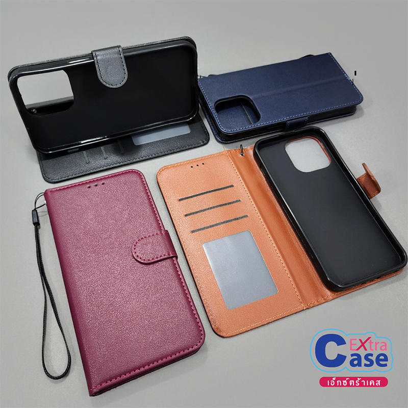 สำหรับรุ่น RedmiNote10s RedmiNote10(5G) RedmiNote11Pro เคสหนังเปิด-ปิด มีช่องใส่การ์ด ฝาปิดหน้าจอ แถมฟรีสายคล้องมือ