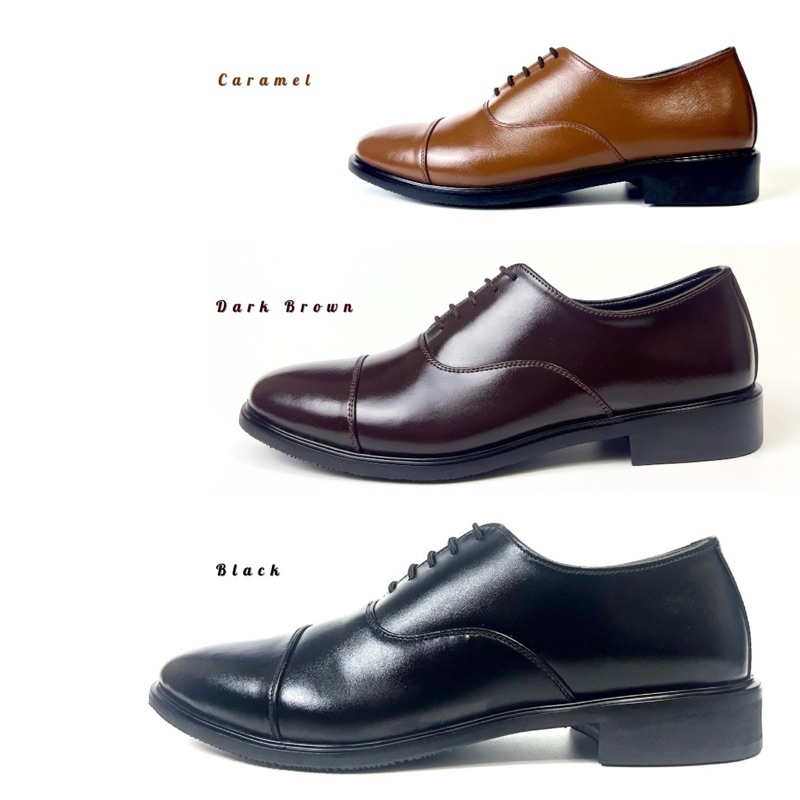 KK Cap-Toe Oxford รองเท้าผู้ชาย หนังวัวแท้ เกรดพรีเมี่ยม ทรงสวยเรียบหรู ดีไซน์ทันสมัย แบบผูกเชือก พื้นนุ่มใส่สบาย