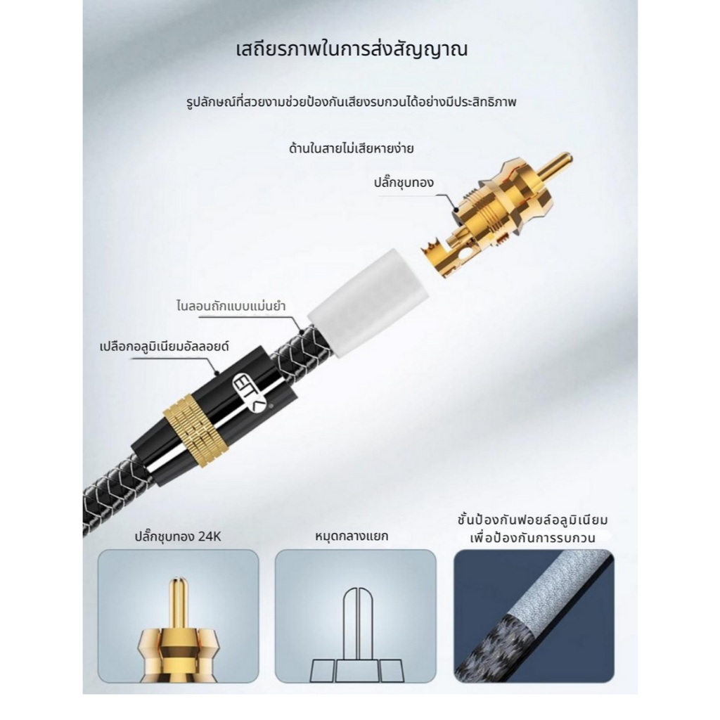 [ประกันศูนย์ไทย] ERTK Premium Coaxial สายสัญญาณเสียงแบบ SPDIF 5.1 โคแอคเชียล ความเที่ยงตรงเสียงสูง - รูปที่ 5