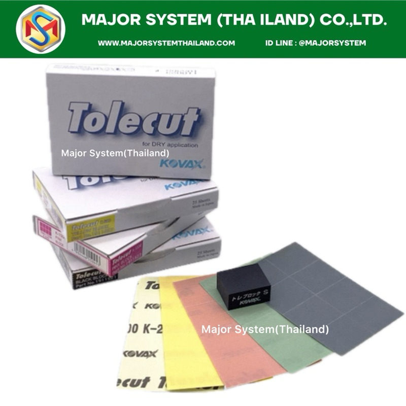 Kovax Tolecut, Toleblock Flat กระดาษทรายสำหรับซ่อมงานสี, กระดาษทรายซ่อมรอยหยดสีหรือแลคเกอร์, กระดาษทรายซ่อมรอยผิวส้มหลัง