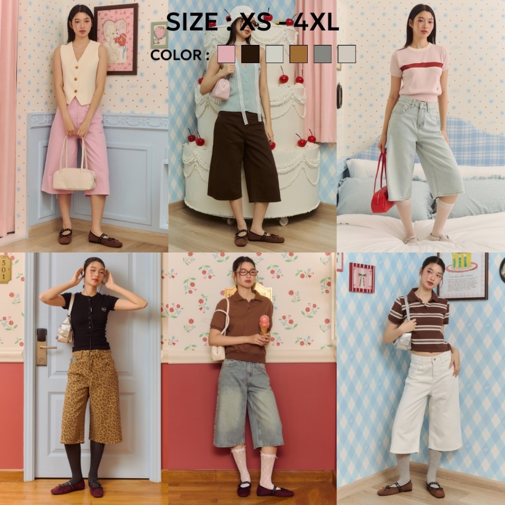 Bemingjean062(XS-4XL)-Trendy Jorts กางเกงทรง Jorts สุดฮิต ใส่แล้วดูเพรียว ขายาวขึ้นทันที