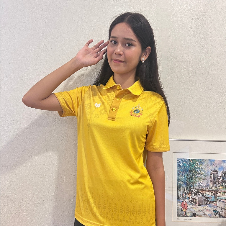 Roylaithai - ร้อยลายไทย เสื้อเหลืองตราสัญลักษณ์ 72พรรษา เสื้อลายไทย (Y1)