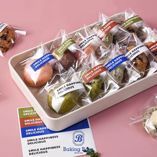 Baking barn (100 ดวง/แพค) ถุงซีลคุกกี้ ถุงบราวนี่ (พร้อมสติกเกอร์) ใส่เบเกอรี่ (10*15cm) ใส่ขนม ถุงสบู่ Cookie bag