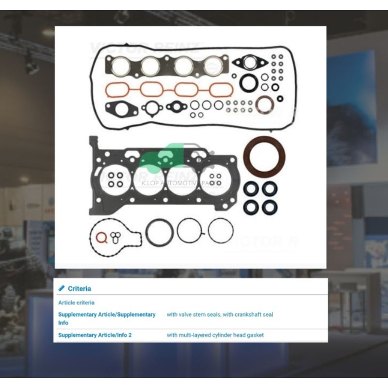 ปะเก็นชุดใหญ่ Prius 1.8 ZVW30 '09 2ZR-FXE (ยี่ห้อ Victor Reinz งานเยอรมัน)