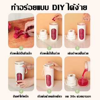 【รับประกัน 5 ปี】เครื่องปั่นน้ำผลไม้พกพา 6000mAh น้ำผลไม้/อาหารเสริม/ของเหลว/สมูทตี้ วัสดุเกรดอาหาร เครื่องคั้นน้ำผลไม้
