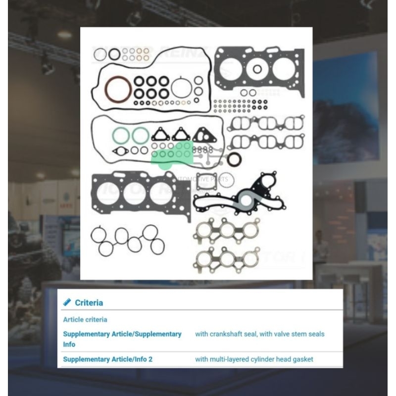 ปะเก็นชุดใหญ่ 3GR-FSE D-4S Crown 3.0 GRS180, Lexus IS300, GS300 (ยี่ห้อ Victor Reinz งานเยอรมัน)