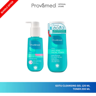 PROVAMED ANTI ACNE FACIAL TONER 200 ML + PROVAMED ACNICLEAR GOTU KOLA ANTI ACNE CLEANSING GEL 120ML