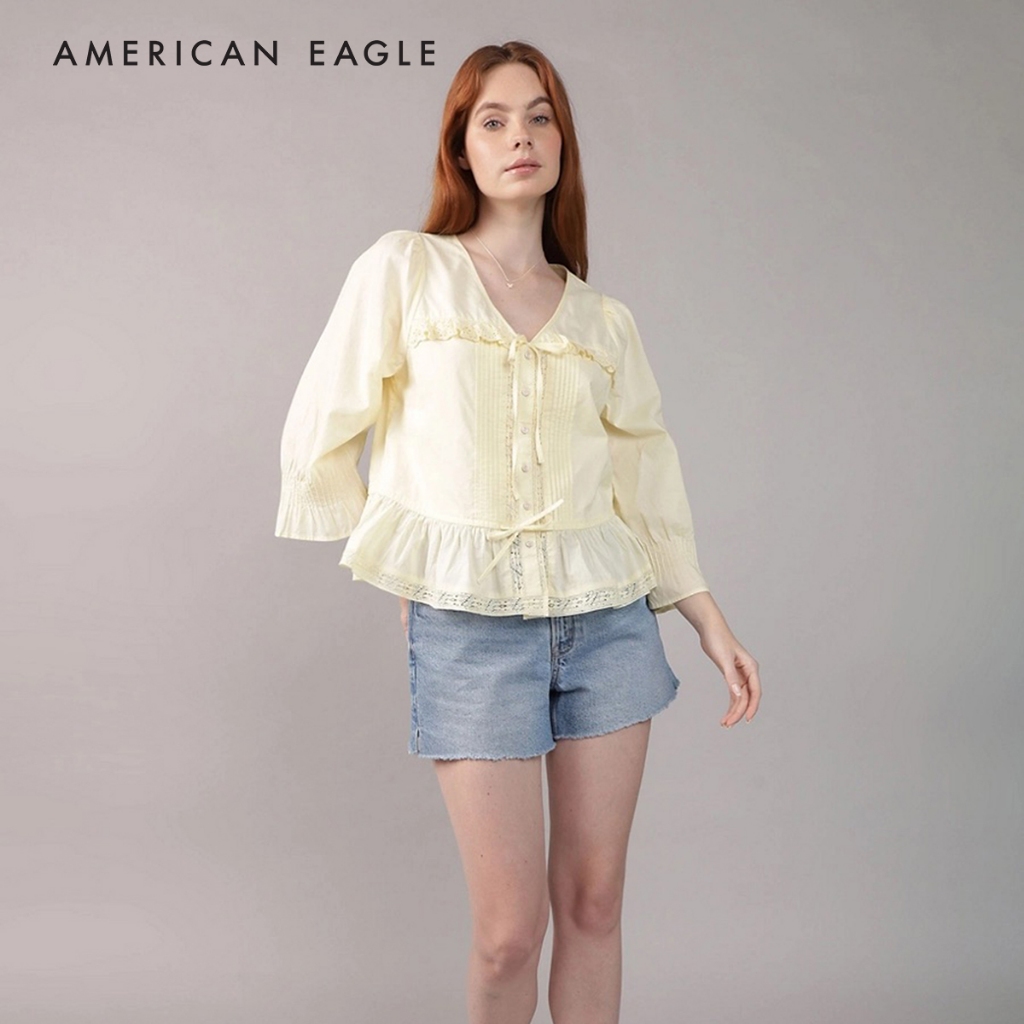 American Eagle Bell Sleeve Blouse เสื้อเบลาซ์ ผู้หญิง (NWSB 035-6212-700)