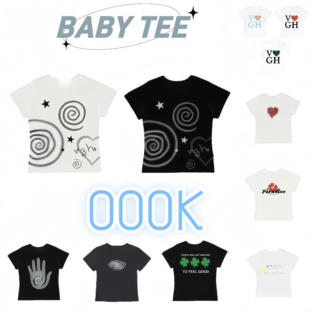 [ส่งจากโรงงาน]ออก24ชั่วโมง OOOK  rinnee baby tee