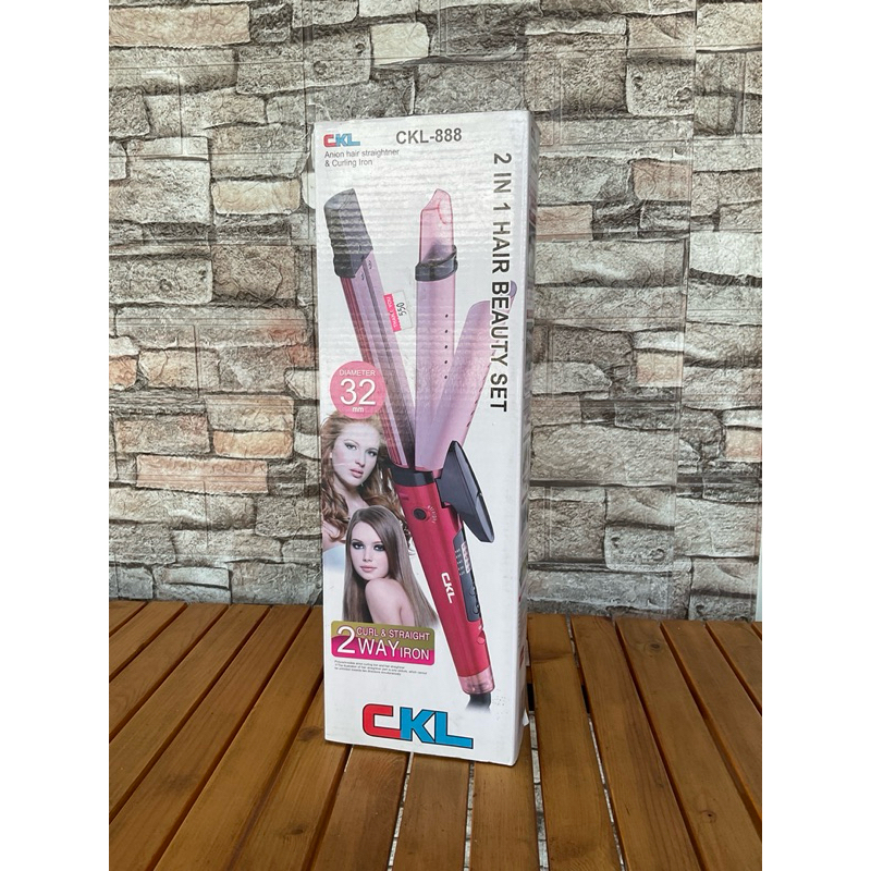 2 in 1 เครื่องหนีบผม เครื่องม้วนผม CKL-888 32mm.