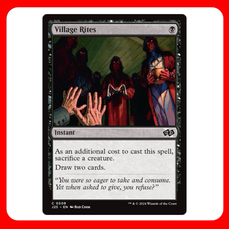 [MTG] Village Rites [J25] [BLACK] [COMMON] [NORMAL] [ENG] (การ์ดเมจิค / Magic the Gathering) [EDH]
