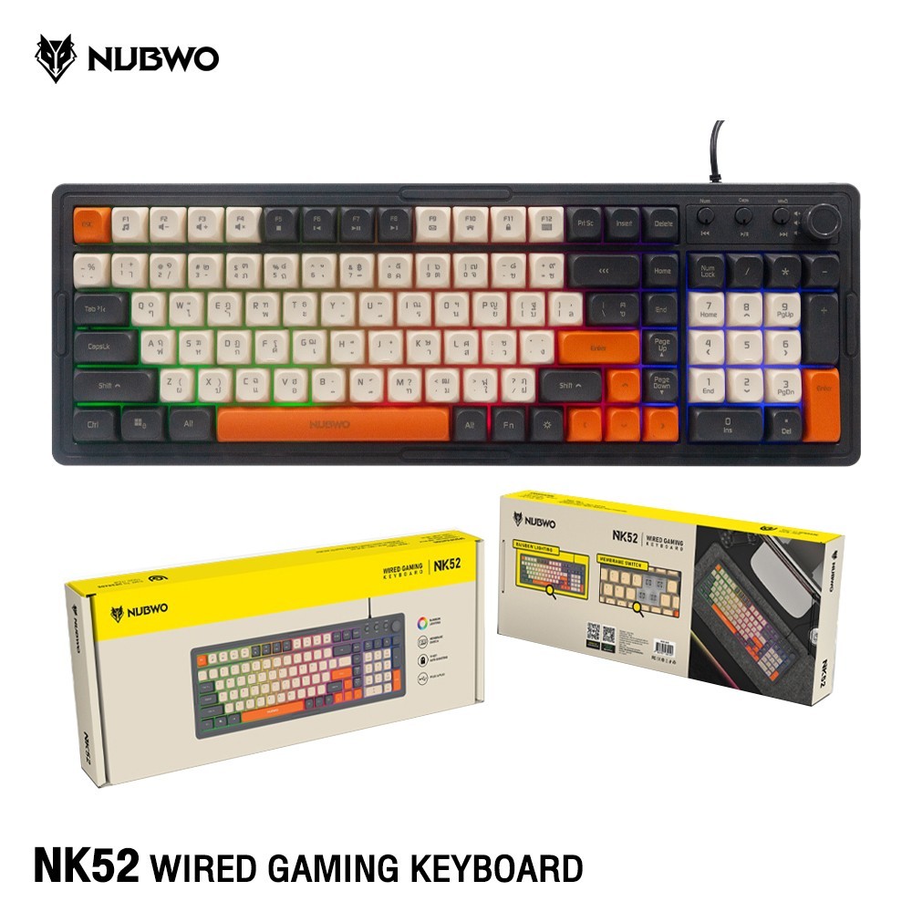 คีย์บอร์ดเกมมิ่ง Nubwo MARS NK-36 NK-49 NK-52 NK-55 NK-56 NK-57 Gaming Keyboard คีย์บอร์ด มีไฟ ประกันศูนย์ 1 ปี รูปที่ 2