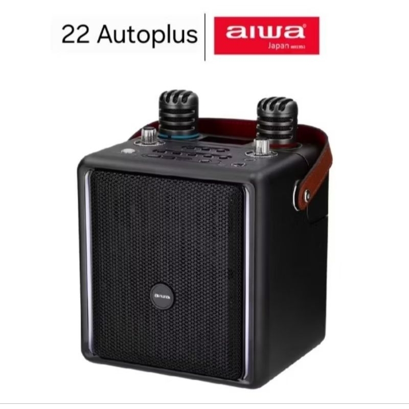 AIWA AW-B400K Karaoke Bluetooth Speaker ลำโพงบลูทูธพกพาคาราโอเกะ ( แถมไมค์ 2 ตัว ) ของแท้‼️ ของใหม่ท