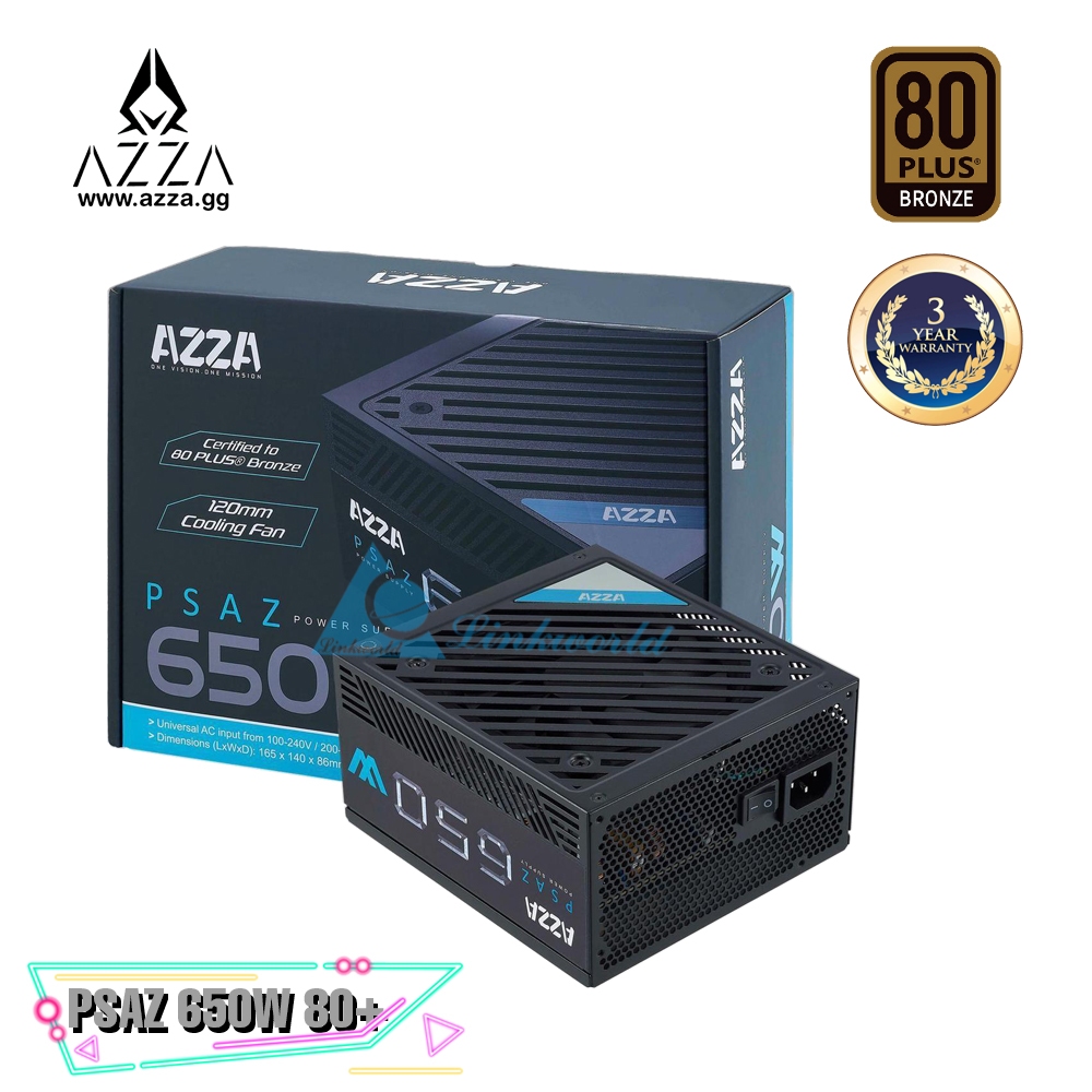 AZZA Power Supply 650W 80Plus Bronze PSAZ 650W