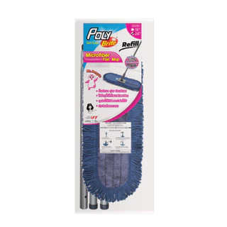 Poly-Brite โพลี-ไบรท์ ม็อบดันฝุ่นไมโครไฟเบอร์ Microfiber สีน้ำเงิน ขนาด 60 ซม. (ด้ามประกอบ)