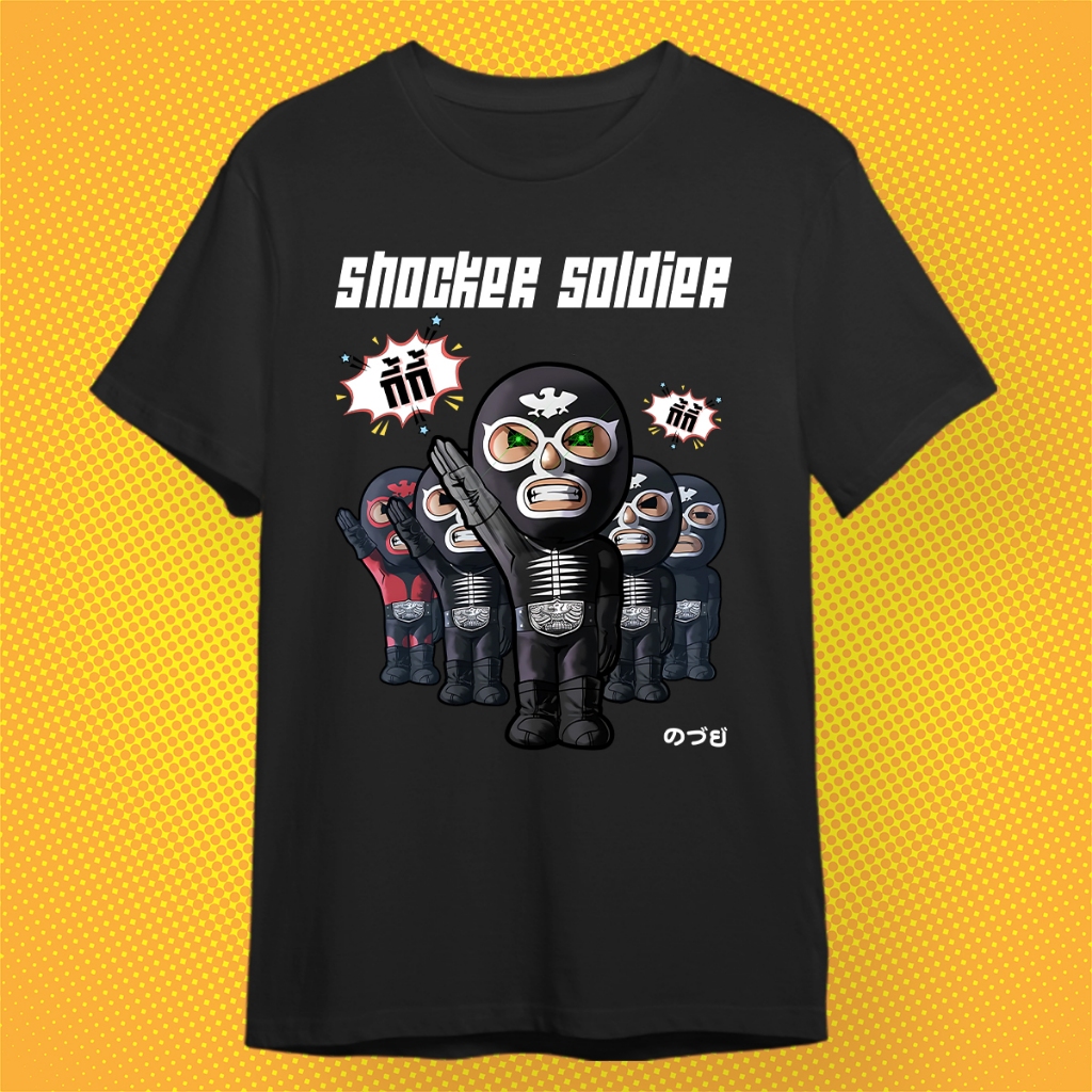 เสื้อยืด กี้กี้ กีกี้ shocker soldier คาเมนไรเดอร์ เสื้อขาว ดำ ผ้า cotton 100%
