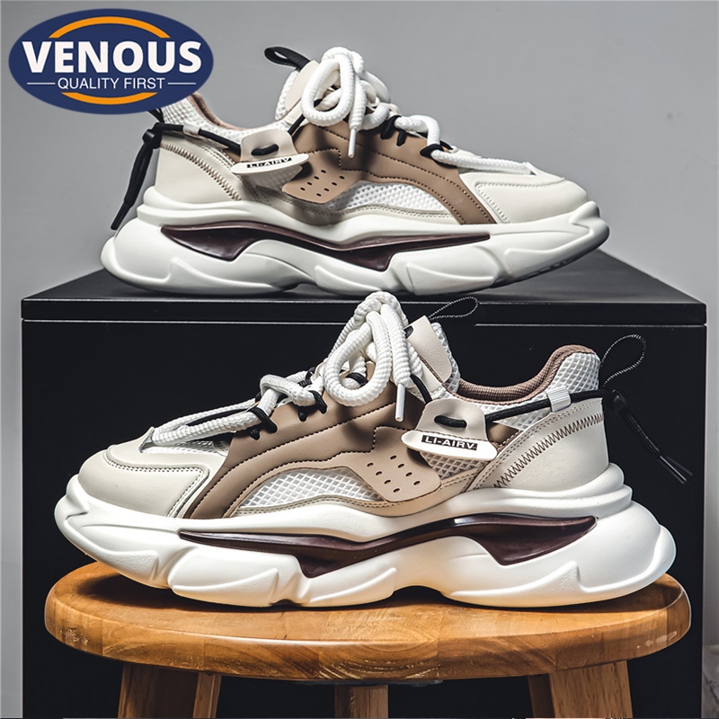 【Venous】2025 รองเท้าผู้ชายเกาหลีกีฬาแบบต้นฉบับ รองเท้าผ้าใบสำหรับผู้ชายแบบเป็นกันเอง รองเท้าผู้ชายยางกีฬา