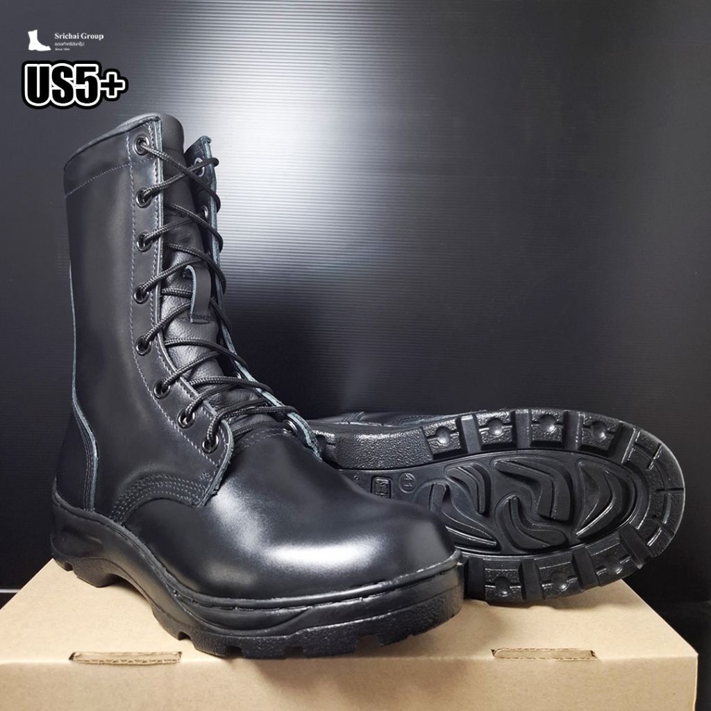 New Upgrade️ ‼️ คอมแบท รุ่น US5+ หนังขัดมัน ลิ้นซับนุ่มแบบเปิด พื้นรถถัง by Srichaigroup