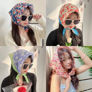 (ผ้าพันคอ50cm)ผ้าพันคอ ผ้าโพกศรีษะ ขนาด 50*50 cm 58*58 cm