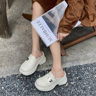 รองเท้าคัชชู หุ้มส้น รองเท้าใส่ทำงาน รองเท้าผู้หญิงแฟชั่น ส้นหนา 8 เซน เสริมส้น งานEVA SHO-SUNG308