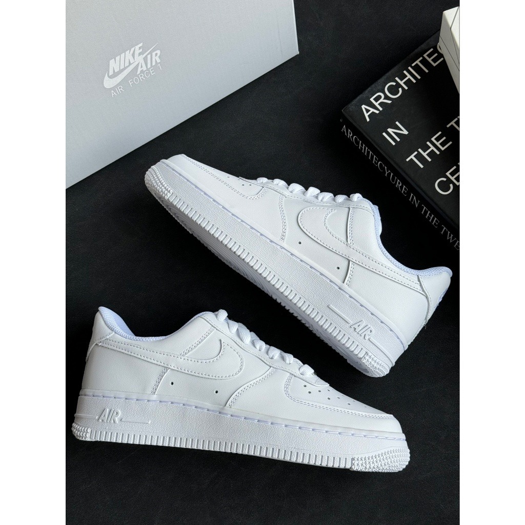✅ของแท้ 100%✅รองเท้าผ้าใบ AIR FORCE 1 LOW สีขาวบริสุทธิ์ รองเท้าผ้าใบคลาสสิก