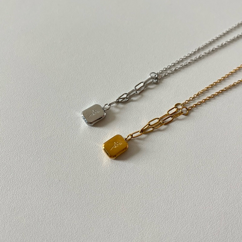 สร้อยสแตนเลส aura theory forever love lavender