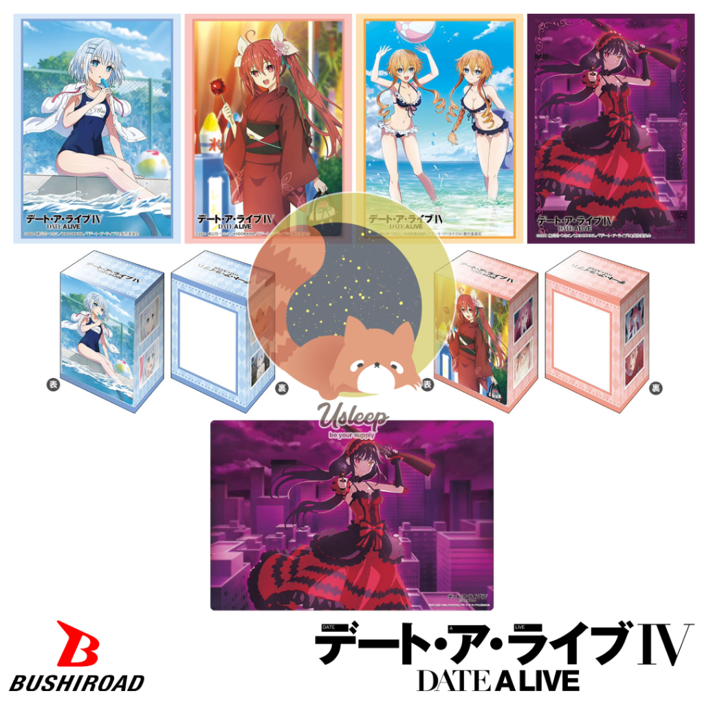 Bushiroad Sleeve & Deck Holder V3 & Rubber Mat V2 Date A Live IV : Origami, Kotori, Kaguya & Yuzuru, Kurumi