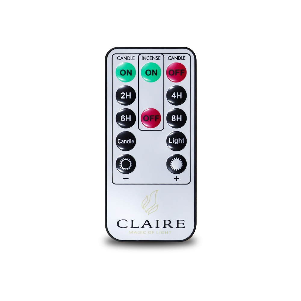 Claire Candle Remote รีโมท 12 ปุ่ม สำหรับเทียนไฟฟ้า 22ซม. กับดอกบัวรีชาร์จ 9.5 ซม.