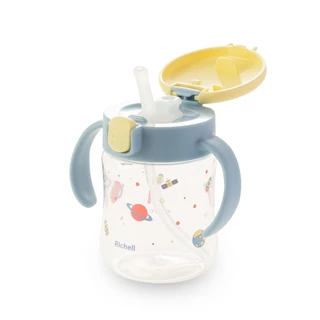 Richell(ริเชลล์) MUGOOD STRAW CUP Step 2 แก้วหัดดื่มกันสำลัก คว่ำไม่หก ตกไม่แตก ขนาด 200ml เหมาะสำหรับ 7เดือน+