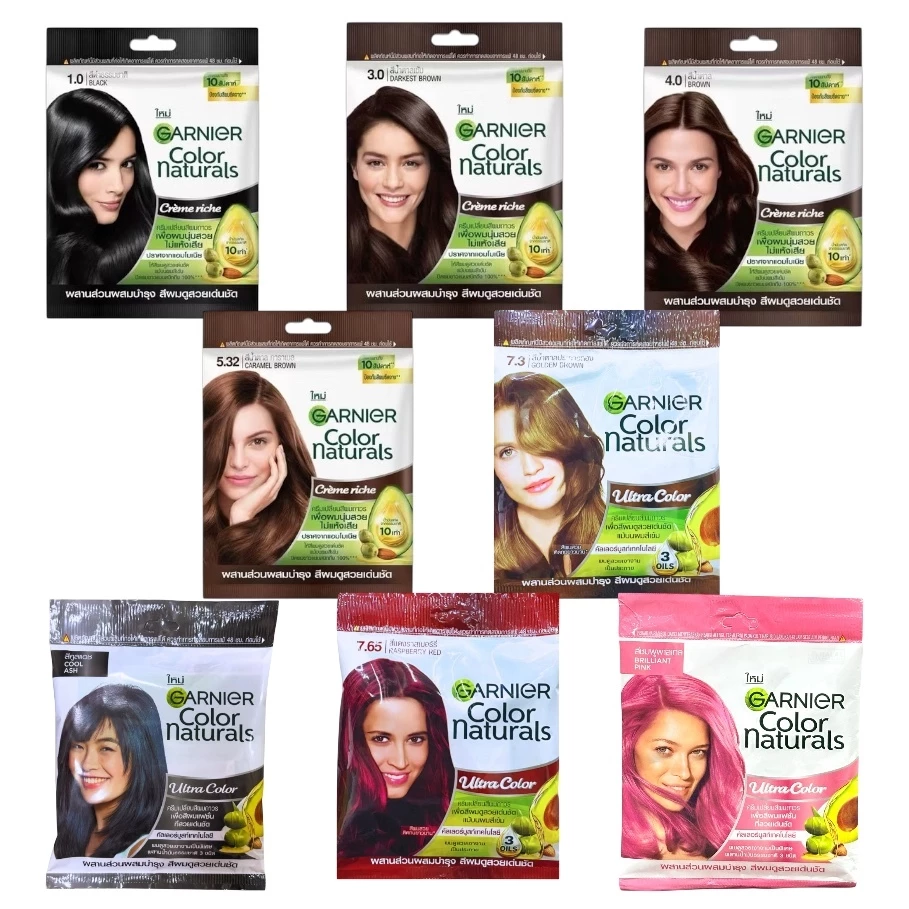 Garnier Color Naturals การ์นิเย่ คัลเลอร์ แนทเชอรัลส์ ครีมเปลี่ยนสีผม ปิดผมขาว ไม่มีแอมโมเนีย แบบซอง thumbnail 3