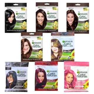 Garnier Color Naturals การ์นิเย่ คัลเลอร์ แนทเชอรัลส์ ครีมเปลี่ยนสีผม ปิดผมขาว ไม่มีแอมโมเนีย แบบซอง