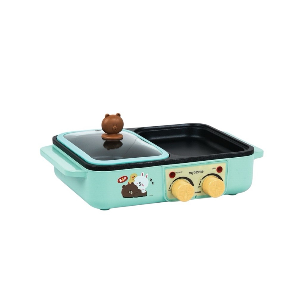 MY HOME เตาย่างพร้อมหม้อต้มชาบู Non Stick SK-3003 LINE FRIENDS ลิขสิทธิ์แท้ กำลังไฟ 1,300 วัตต์