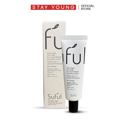 Suful Vegan Zinc Oxide Dry-Touch Minaral Sunscreen Cream SPF50+ PA++++ ครีมกันแดด 50ml