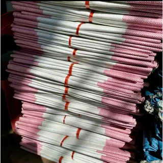 กระสอบสี ( เเถบฟ้า/ชมพู ) แพค 100 ใบ / กระสอบใหม่แบบนิ่ม 30 กิโล ขนาด 20*36 นิ้ว กระสอบมือ1 หนา ทนทาน