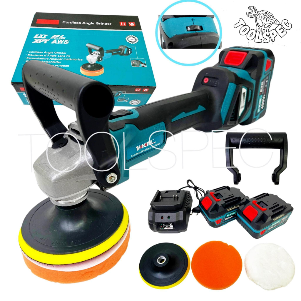 THAKITEC เครื่องขัดสี+เครื่องเจียร์ไร้สาย 2IN1 มอเตอร์บัลเลส แบต ALL NEW 499Vf ปรับความเร็วได้ 6 ระดับรุ่นอัพเกรดงานหนัก